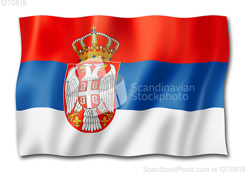Image of Serbian flag isolated on white