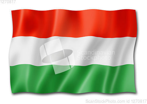 Image of Hungarian flag isolated on white