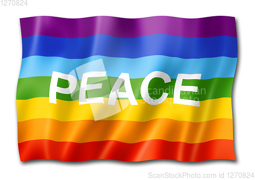 Image of Rainbow peace flag isolated on white