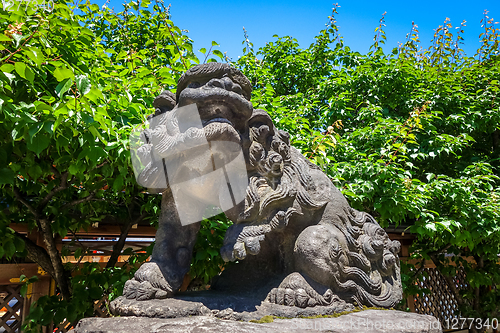 Image of Komainu lion dog statue, Tokyo, Japan