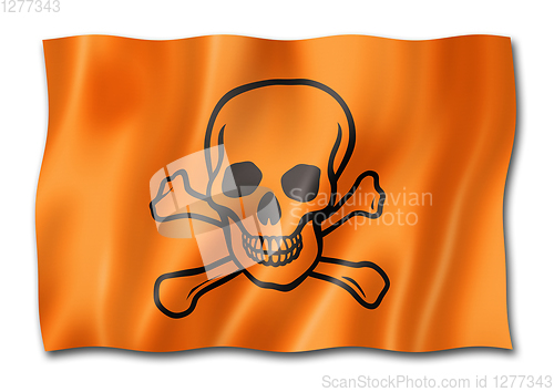 Image of toxic poison skull flag isolated on white
