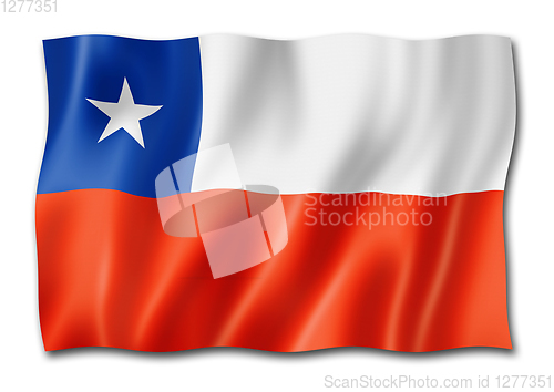 Image of Chilean flag isolated on white