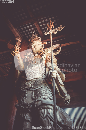 Image of Komokuten statue in Daibutsu-den Todai-ji temple, Nara, Japan