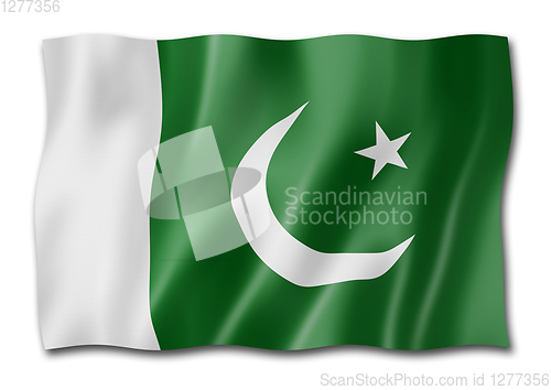 Image of Pakistani flag isolated on white