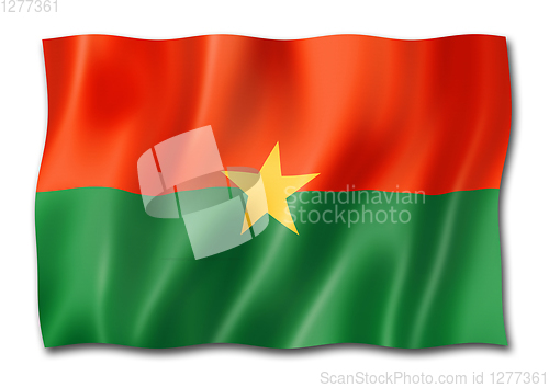 Image of Burkina Faso flag isolated on white