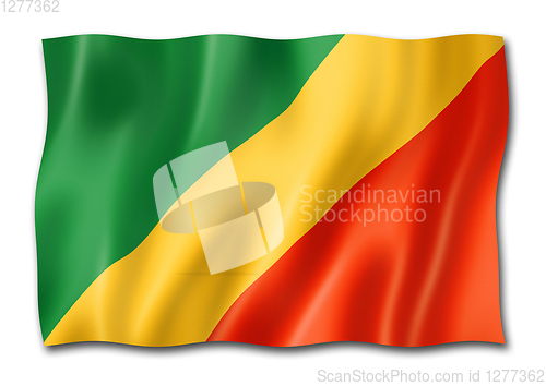 Image of Congolese flag isolated on white