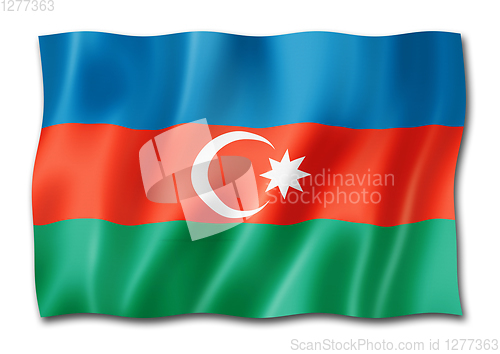 Image of Azerbaijani flag isolated on white