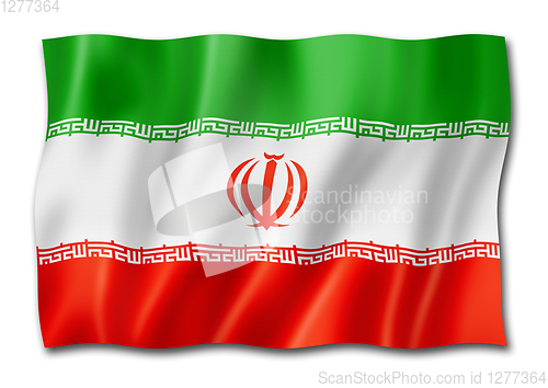Image of Iranian flag isolated on white
