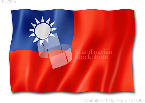 Image of Taiwanese flag isolated on white