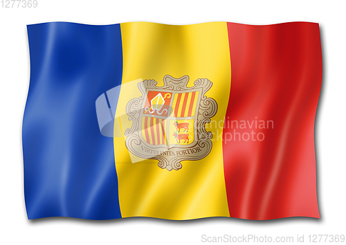 Image of Andorran flag isolated on white