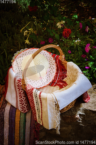 Image of Basket with Women's Hat