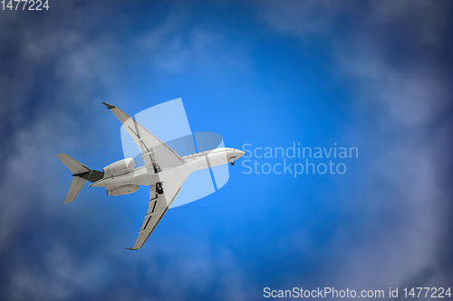 Image of White Airplane in the Sky