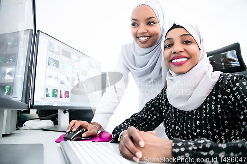 Image of afro american modern muslim women