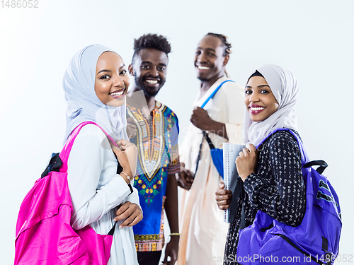 Image of portrait of african students group