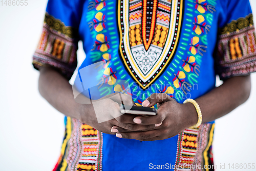 Image of african man on phone