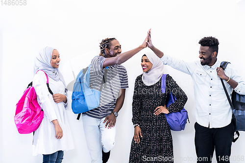 Image of portrait of african students group