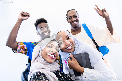 Image of portrait of african students group