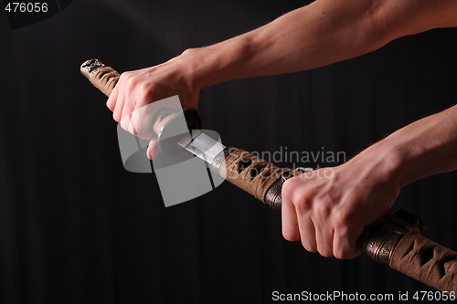 Image of Man holding samurai sword