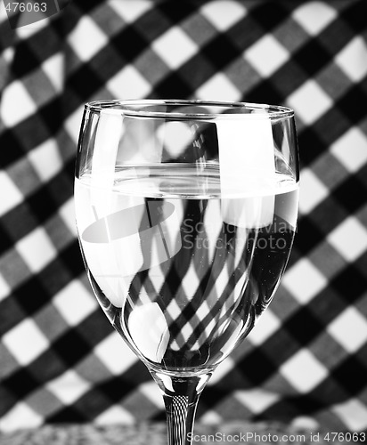 Image of Glass against checkerboard pattern