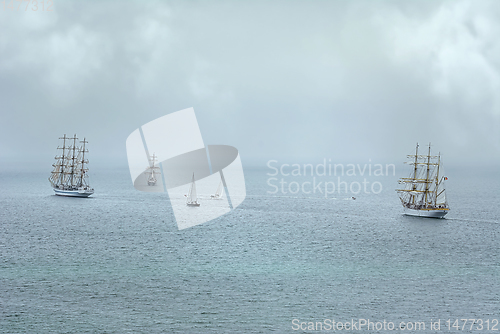 Image of Sailing Ships in the Sea