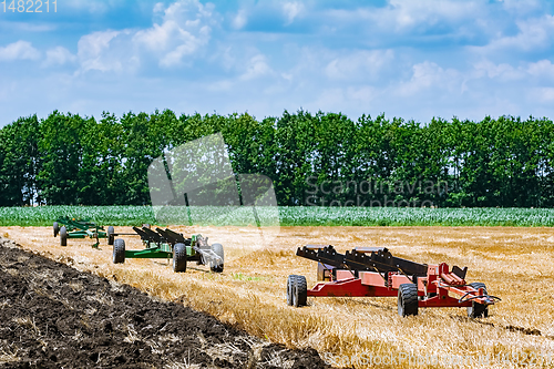 Image of Agricultural machinery on the field