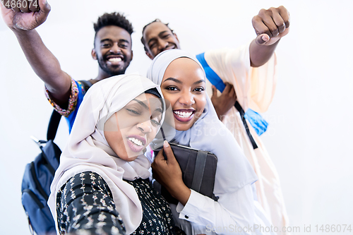 Image of portrait of african students group