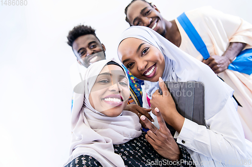 Image of portrait of african students group