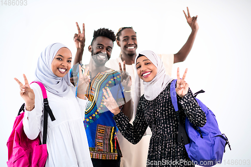 Image of portrait of african students group