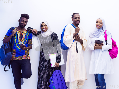 Image of portrait of african students group