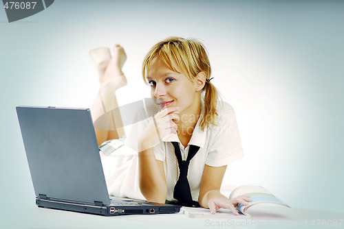 Image of School girl with a notebook