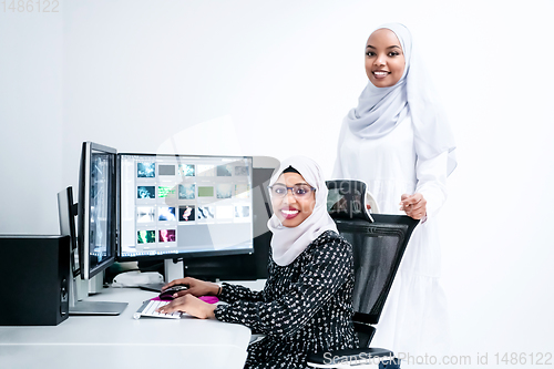 Image of afro american modern muslim women