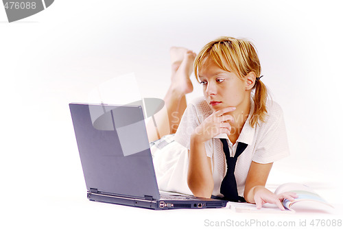 Image of School girl with a notebook