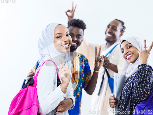 Image of portrait of african students group