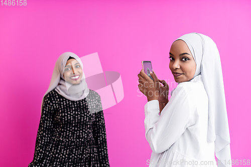 Image of girls taking self portrait