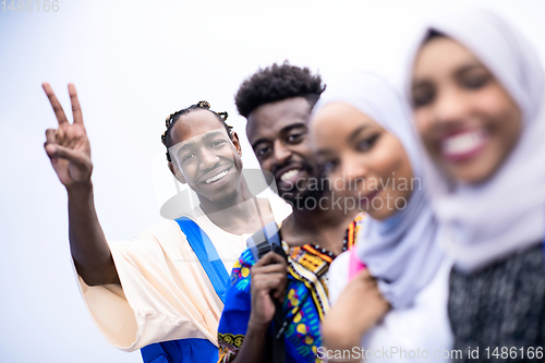 Image of portrait of african students group