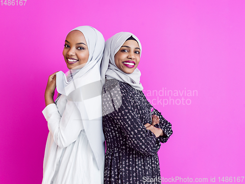 Image of two young afro beauty