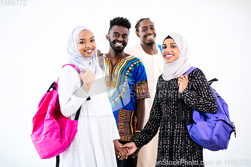 Image of portrait of african students group