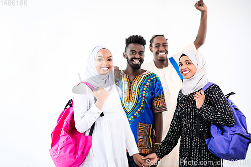 Image of portrait of african students group