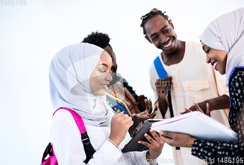 Image of group of happy african students