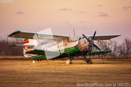 Image of Old Airplane on the Airfield