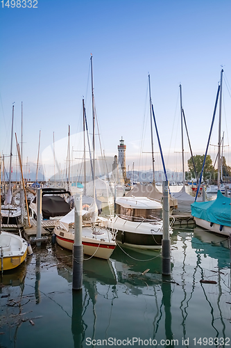 Image of Moored yachts on Bodensee 