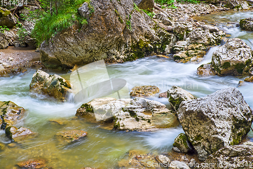 Image of Summer river flowing in the mountains