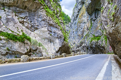 Image of Road way between huge rocks