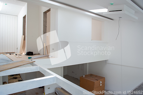 Image of Interior of unfinished two level apartment