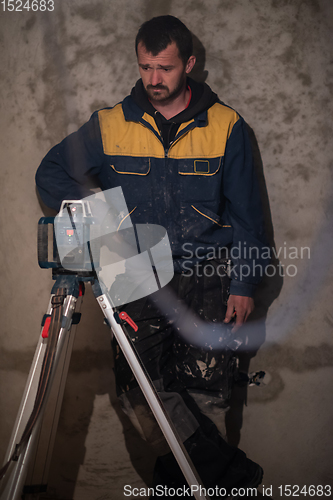 Image of Laser equipment at a construction site