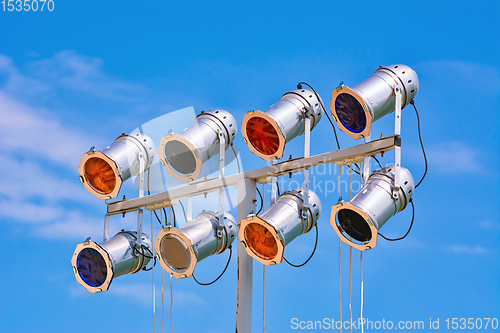 Image of Spotlights against the sky