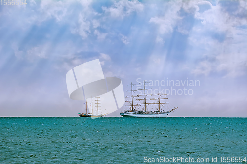 Image of Sailing Ship in the Sea