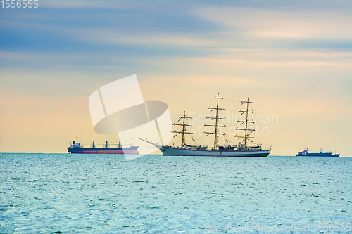 Image of Sailing Ship in the Sea