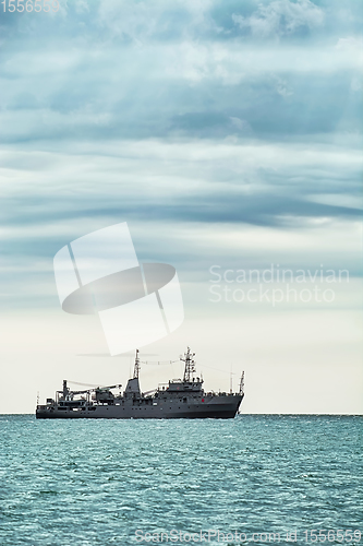 Image of Military Ship in the Sea