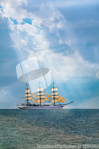 Image of Sailing Ship in the Sea